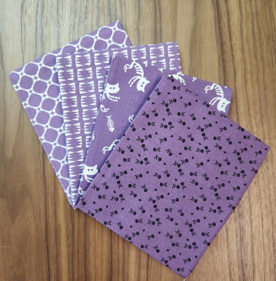 Beggar's Night - Fat Quarter Bundle (4 Purple Fabrics) by Sandy Gervais for Riley Blake Designs