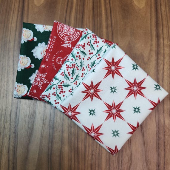 Merry Little Christmas - Fat Quarter Bundle (4 Curated Fabrics) by My Mind's Eye for Riley Blake Designs
