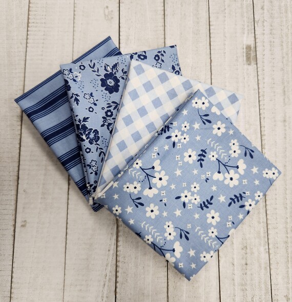 Freedom Garden - Fat Quarter Bundle (4 Sky Fabrics) by My Mind's Eye for Riley Blake Designs
