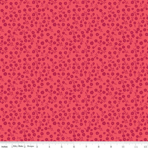 Heirloom Red-1/2 Yard Increments, Cut Continuously (C14346 Ditsy Red) by My Mind's Eye for Riley Blake Designs