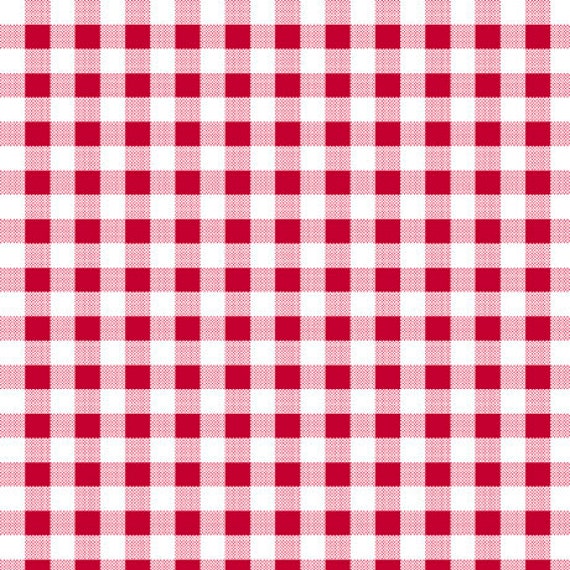 Dots and Stripes - 1/2 Yard Increments, Cut Continuously (28896-R Medium Gingham Red) by QT Fabrics
