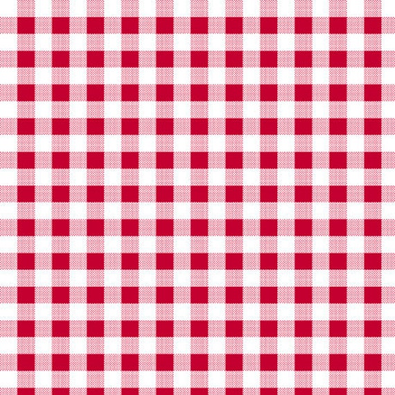 Dots and Stripes - 1/2 Yard Increments, Cut Continuously (28896-R Medium Gingham Red) by QT Fabrics