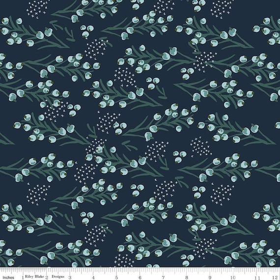 Bellissimo Gardens-1/2 Yard Increments, Cut Continuously (C13832 Berries Midnight) by My Minds Eye for Riley Blake Designs