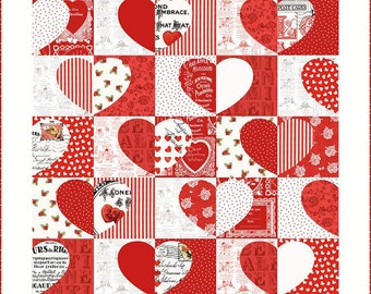 Broken Hearts (Paper) Pattern (P120-Finished Size 72 1/2” x 72 1/2”) by J. Wecker-Frisch for Riley Blake Designs