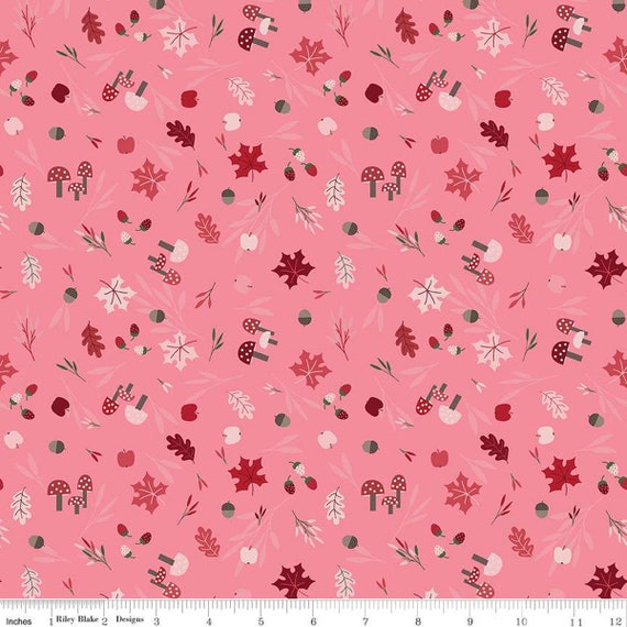 To Grandmother's House-1/2 Yard Increments, Cut Continuously (C14371 Foraging in the Forest Rose) by Jennifer Long for Riley Blake Designs