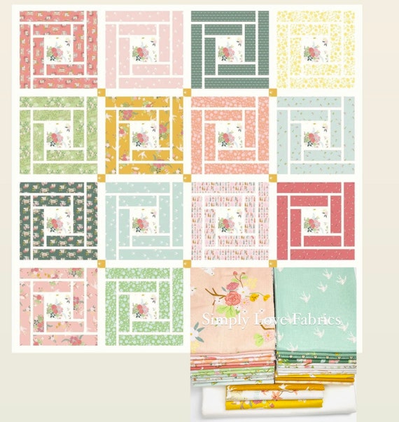 Hartfield Manor Quilt KIT with Paper Pattern by Citrus and Mint for Riley Blake Designs- Finished Size 66" x 66"