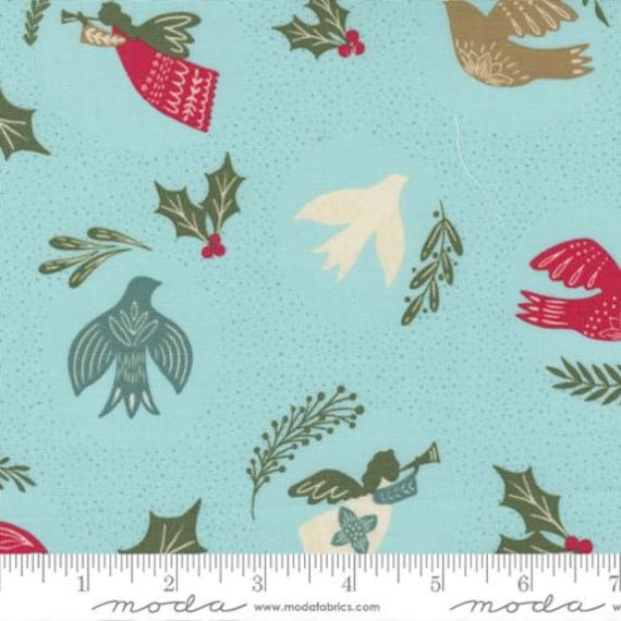 Good News Great Joy-1/2 Yard Increments, Cut Continuously (45560-16 Hark Birds Frost) by Fancy That Design House for Moda