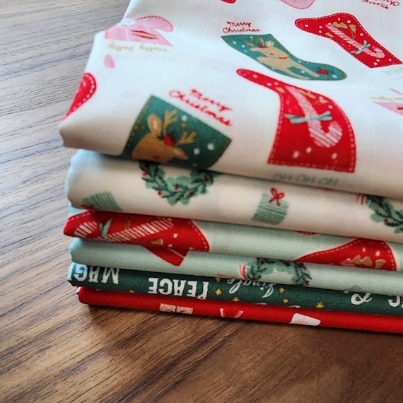 Holiday Cheer - Half Yard Bundle (6 Curated Fabrics) by My Mind's Eye for Riley Blake Designs