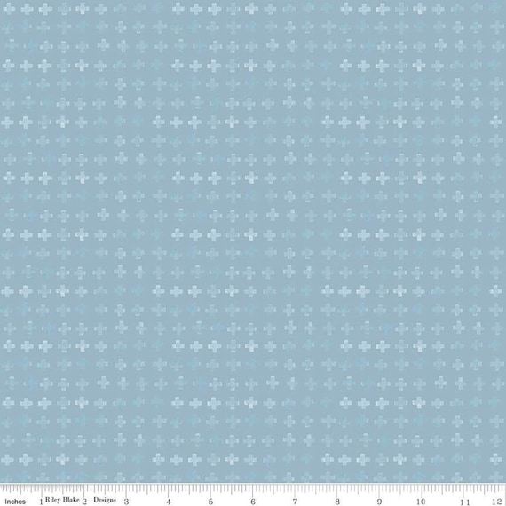 Blue Escape Coastal - 1/2 Yard Increments, Cut Continuously (C14515 Plus Sign Blue) by Lisa Audit for Riley Blake Designs