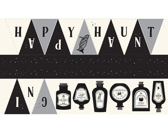 Sophisticated Halloween Bunting Panel (P14627) by My Minds Eye for Riley Blake Designs