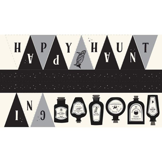 Sophisticated Halloween Bunting Panel (P14627) by My Minds Eye for Riley Blake Designs