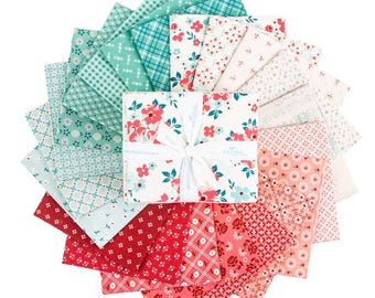 Berry & Sage - Fat Quarter Bundle (21 Fabrics Full Collection, Cut by SLF) by Lori Holt for Riley Blake Designs