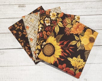 Bountiful - Fat Quarter Bundle (4 Mocha/Sage Fabrics) by Sandy Gervais for Riley Blake Designs