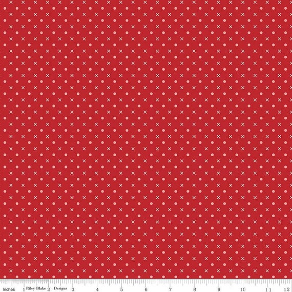 Bee Dots -1/2 Yard Increments, Cut Continuously (C14178 Mary Schoolhouse) by Lori Holt for Riley Blake Designs