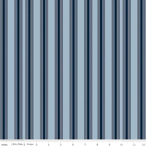 Freedom Garden - 1/2 Yard Increments, Cut Continuously (C15623 Stripes Sky) by My Mind's Eye for Riley Blake Designs