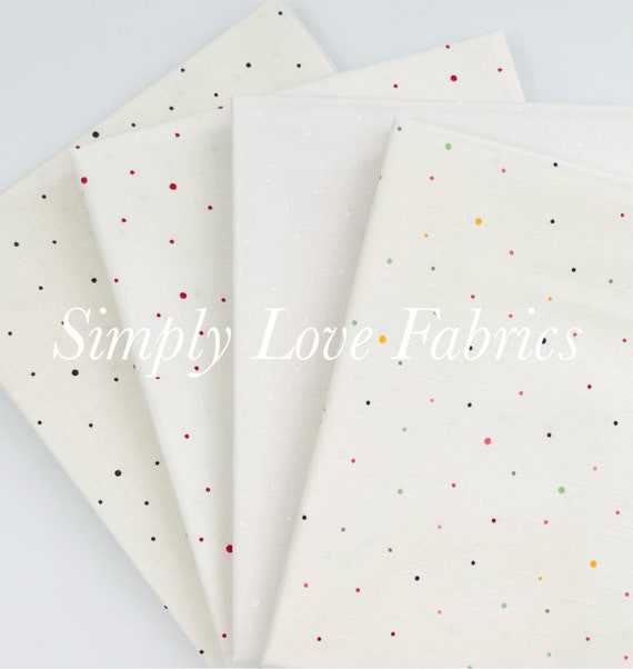 Dapple Dot - Fat Quarter Bundle (4 White Fabrics)  by Riley Blake Designs