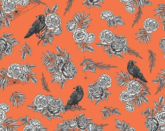 Sophisticated Halloween-1/2 Yard Increments, Cut Continuously (C14620 Main Orange) by My Minds Eye for Riley Blake Designs