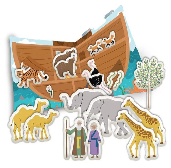 Two by Two Noah's Ark Quiet Book Felt Panel 36" x 48" (FT16688) by Cayla Naylor