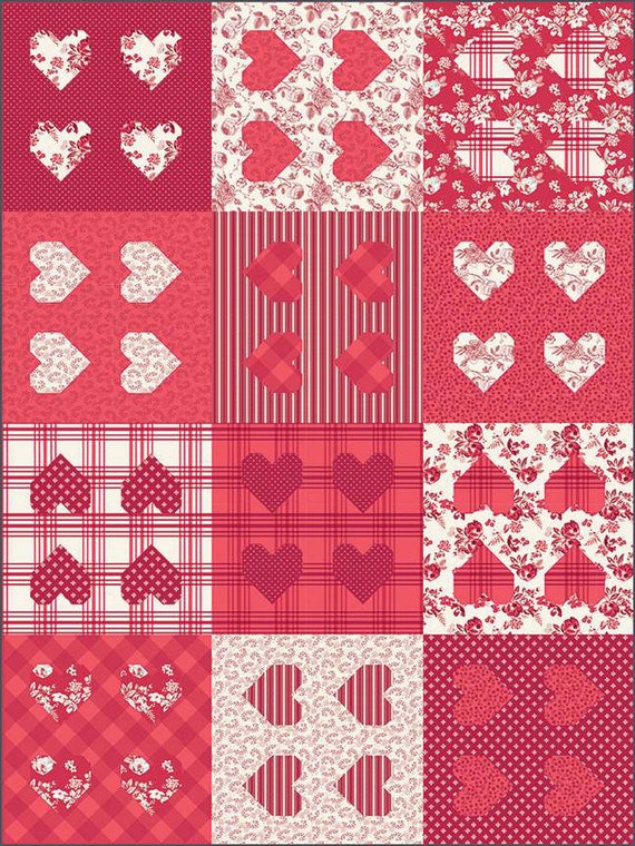 Love All Around Quilt Kit with PAPER Pattern 52.5" x 70" by Taren Studios