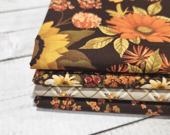 Bountiful - Half Yard Bundle (4 Mocha/Sage Fabrics) by Sandy Gervais for Riley Blake Designs