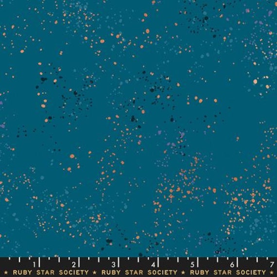 Speckled- 1/2 Yard Increments, Cut Continuously (RS5027-53M Metallic Teal) by Rashida Coleman-hale for Ruby Star Society