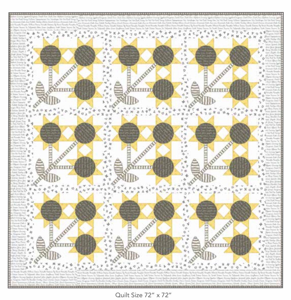 Sunny Side Up Quilt PATTERN Finished Size 72” x 72” P149 Fabric by J