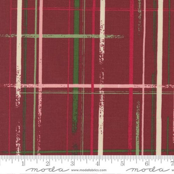 Good News Great Joy-1/2 Yard Increments, Cut Continuously (45564-14 Candy Stripe Cranberry) by Fancy That Design House for Moda