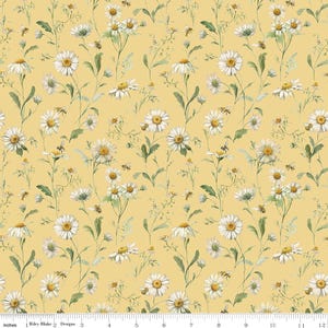 Love Me More - 1/2 Yard Increments, Cut Continuously (CD15633 Daisies Yellow) by Lisa Audit for Riley Blake Designs