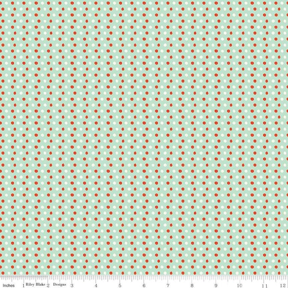 Holiday Cheer-End of Bolt 17" (C13616 Dots Mint) by My Mind's Eye for Riley Blake Designs