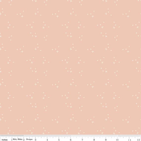 Blush 'n Butterscotch-1/2 Yard Increments, Cut Continuously (C15596 Cross Sparkles Blush) Simple Simon & Company for Riley Blake Designs