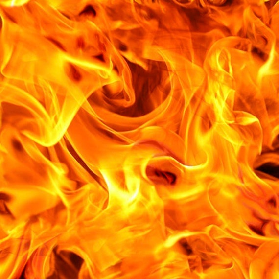 Open Air - End of Bolt 13" (28109-O Smoke-Fire) QT Fabrics
