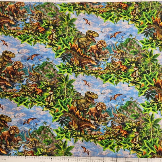 Jurassic Journey - End of Bolt 13.5" (29768-X Dinosaur Scenic) by Eva Nikolskaya for QT Fabrics