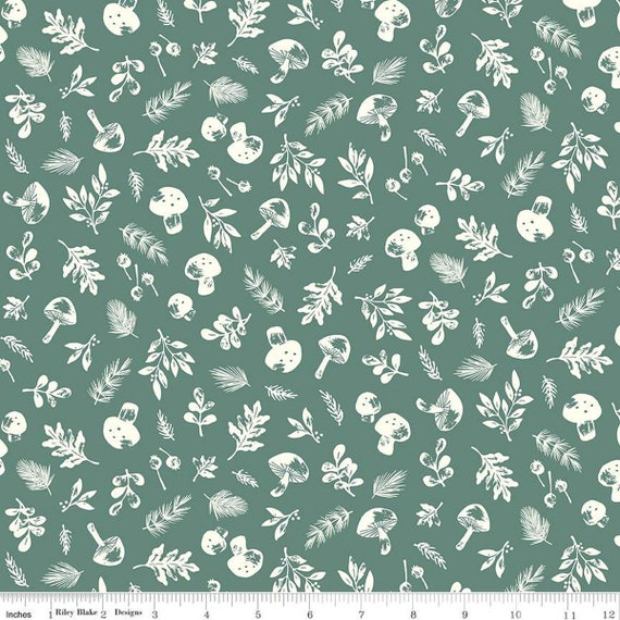 Yuletide Forest- 1/2 Yard Increments, Cut Continuously (C13542 Woodland Sage) by Katherine Lenius for Riley Blake Designs