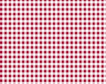 Dots and Stripes - 1/2 Yard Increments, Cut Continuously (28895-R Mini Gingham Red) by QT Fabrics