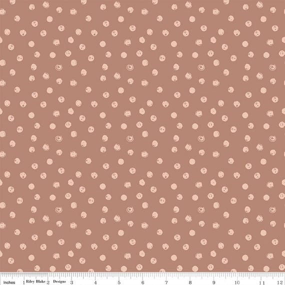 Blush 'n Butterscotch-1/2 Yard Increments, Cut Continuously (C15593 Dots Dusty Rose) Simple Simon & Company for Riley Blake Designs