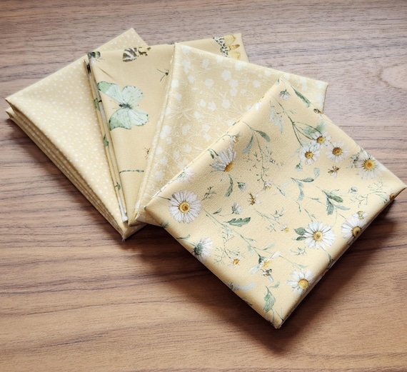 Love Me More - Fat Quarter Bundle (4 Yellow Fabrics) by Lisa Audit for Riley Blake Designs