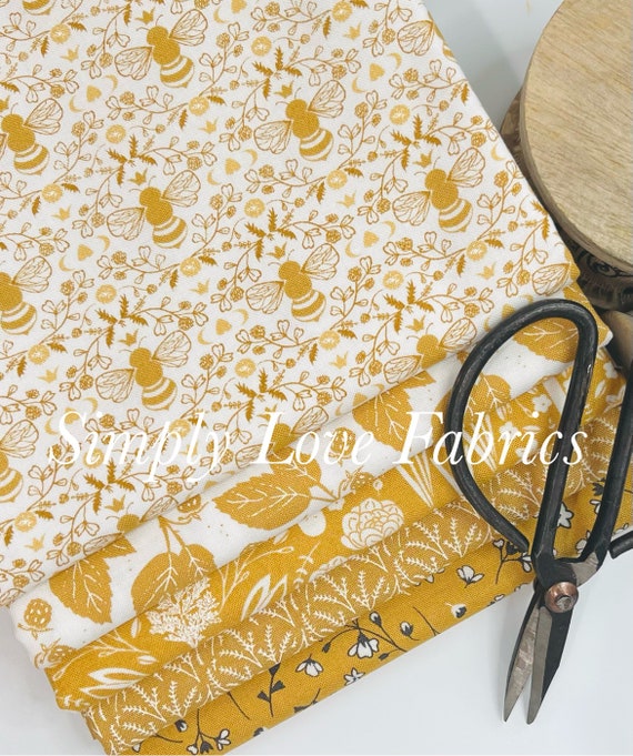 Midnight in the Garden- 1/2 Yard Bundle (5 Gold Fabrics) by Sweetfire Road for Moda