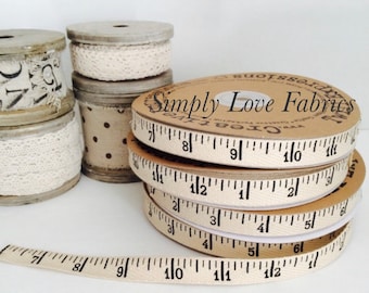 Antique Measuring Tape Twill -Natural (1/2" Wide, Not a True Measurement)- Creative Impressions