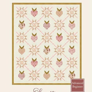 Strawberry Summer Quilt PAPER Pattern - Finished Size 60” x 71&quot;- by Sweetfire Road