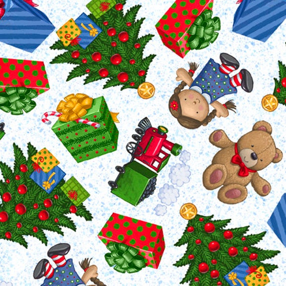 Jolly OL' Santa- 1/2 Yard Increments, Cut Continuously (28814 Z - Toy Toss) by Tim Bowers for QT Fabrics