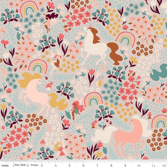 Fairy Dust - 1/2 Yard Increments, Cut Continuously (C12440 Gray Main) - by Ashley Collett Designs for RBD