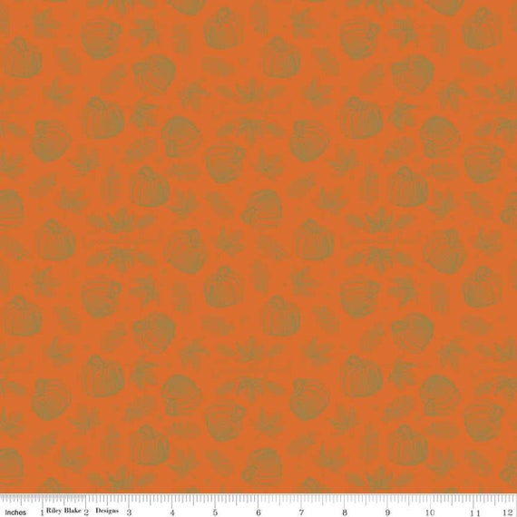 Shades of Autumn- 1/2 Yard Increments, Cut Continuously (SC13475 Icons Orange Sparkle) by My Mind's Eye for Riley Blake Designs