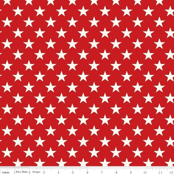 Freedom Garden - Fat Quarter (C15622 Stars Red) by My Mind's Eye for Riley Blake Designs