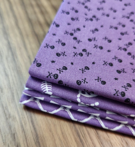 Beggar's Night - Half Yard Bundle (4 Purple Fabrics) by Sandy Gervais for Riley Blake Designs