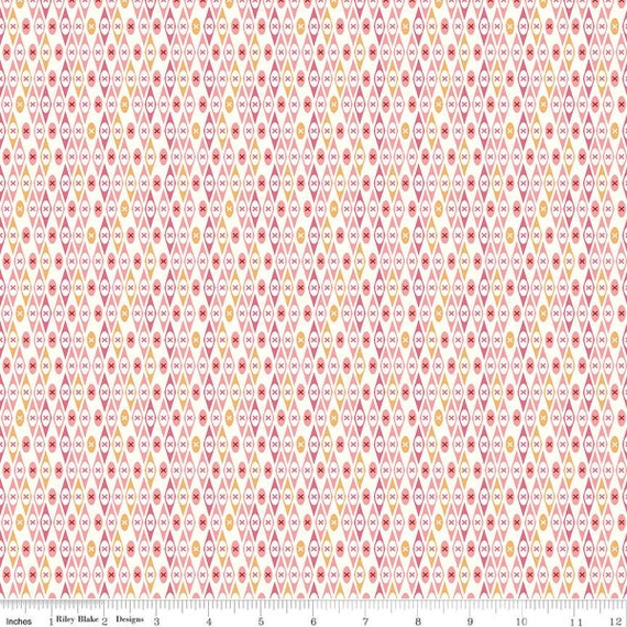 Bee Vintage -1/2 Yard Increments, Cut Continuously (C13084 Edith Pink) by Lori Holt for Riley Blake Designs