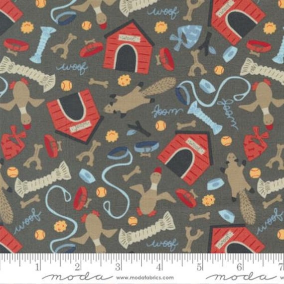 Dog Daze-1/2 Yard Increments, Cut Continuously (20841-18 Let's Play Dirt) by Stacy Iest Hsu for Moda