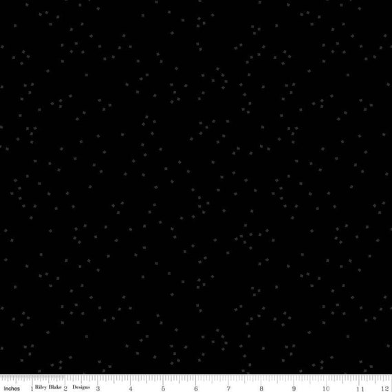 Blossom by Christopher Thompson for Riley Blake Designs- C725 Gray on Black - 1/2 Yard Increments, Cut Continuously