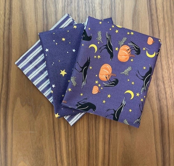 Sophisticated Halloween - Fat Quarter Bundle (3 Heather Fabrics) by My Minds Eye for Riley Blake Designs