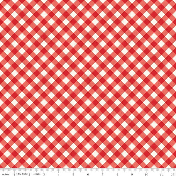Freedom Garden - 1/2 Yard Increments, Cut Continuously (C15624 Gingham Red) by My Mind's Eye for Riley Blake Designs