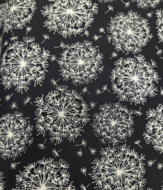 Dandelion - 1/2 Yard Increments, Cut Continuously (10406-90 Night and Day) by Benartex Studio